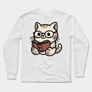 Little Reader Cat Long Sleeve T-Shirt